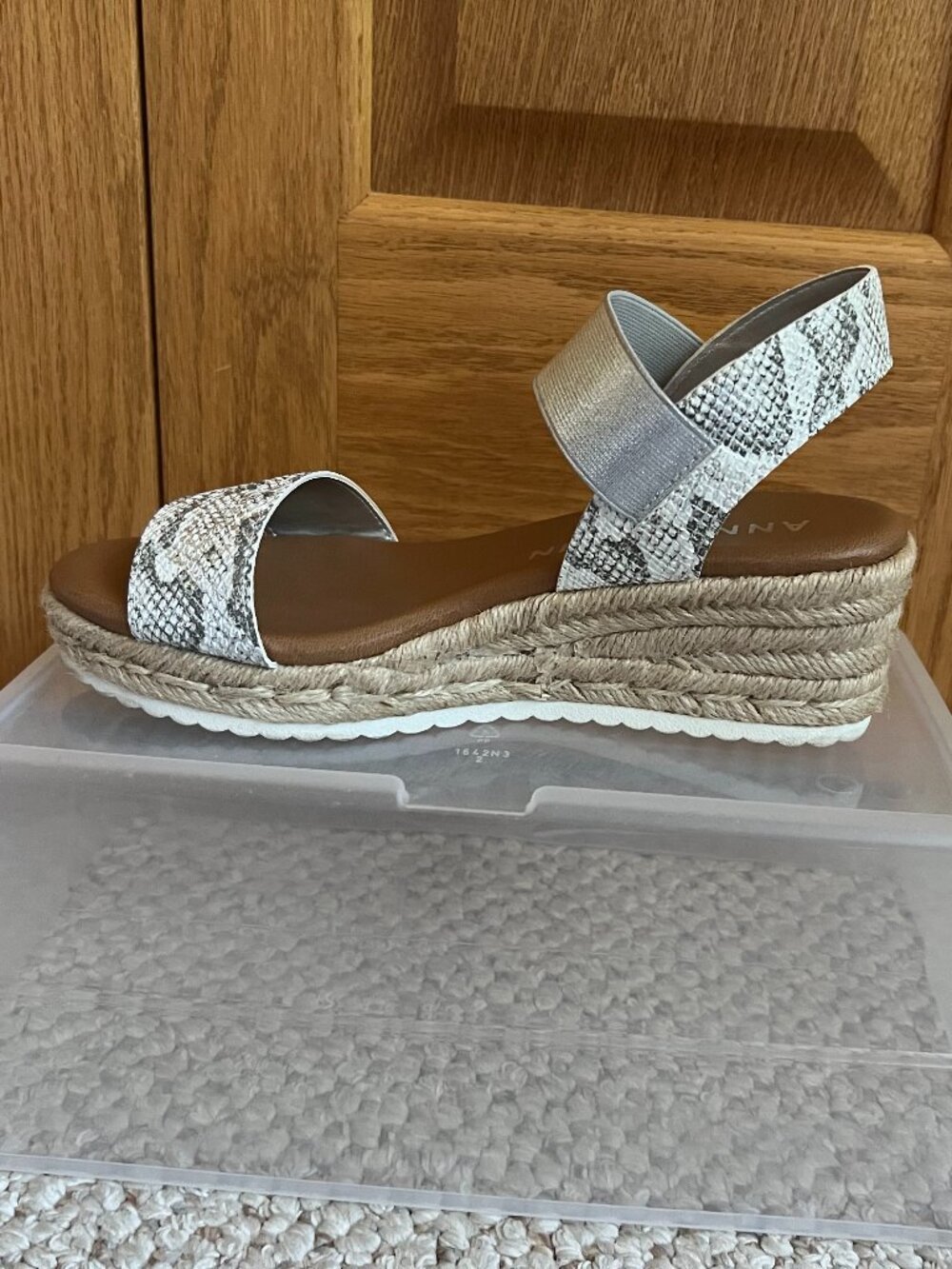 ANNE KLEIN -- Cait Snake-Print Espadrille Wedge Sandal -- Excellent Condition - Picture 8 of 12